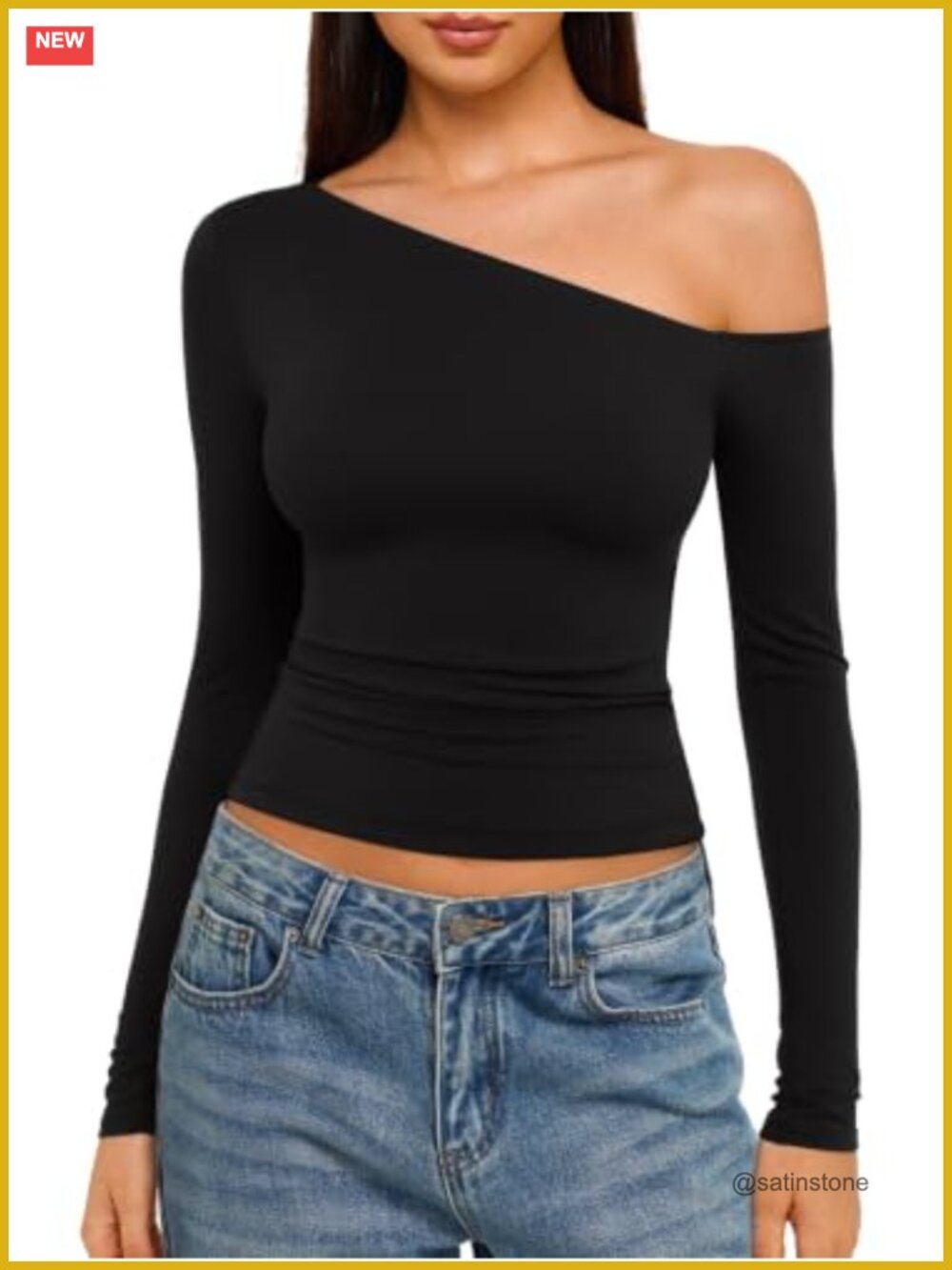 Women's Long Sleeve Fitted Off Shoulder Top Stretch Knit Solid Basic Blouse